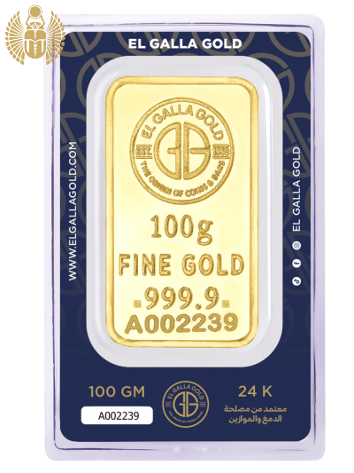 El Galla Gold Bar, 100 Gram, 999.9 Pure