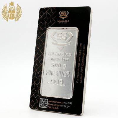 Selema, Silver Bar, 500 Gram, 999.0 Pure