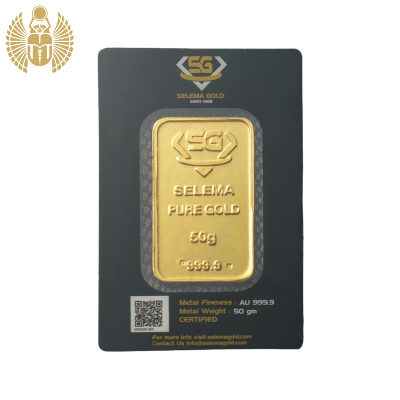 A Detailed 50 Grams Investment Bar 999.9 - Selema Gold