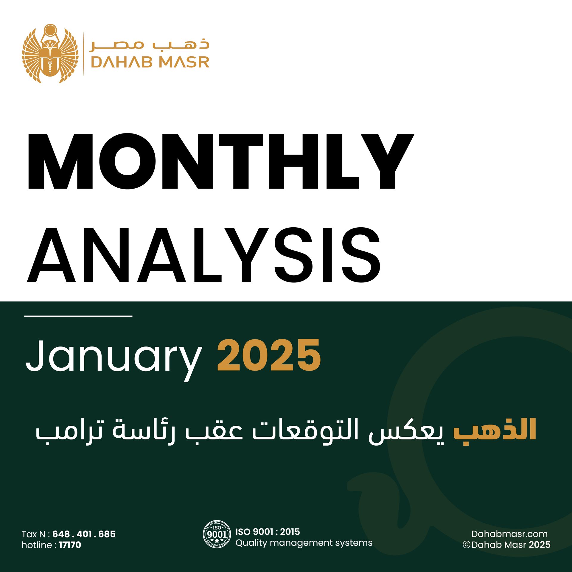 تحليل يناير 2025 و توقعات اسعار الذهب الفترة المقبلة