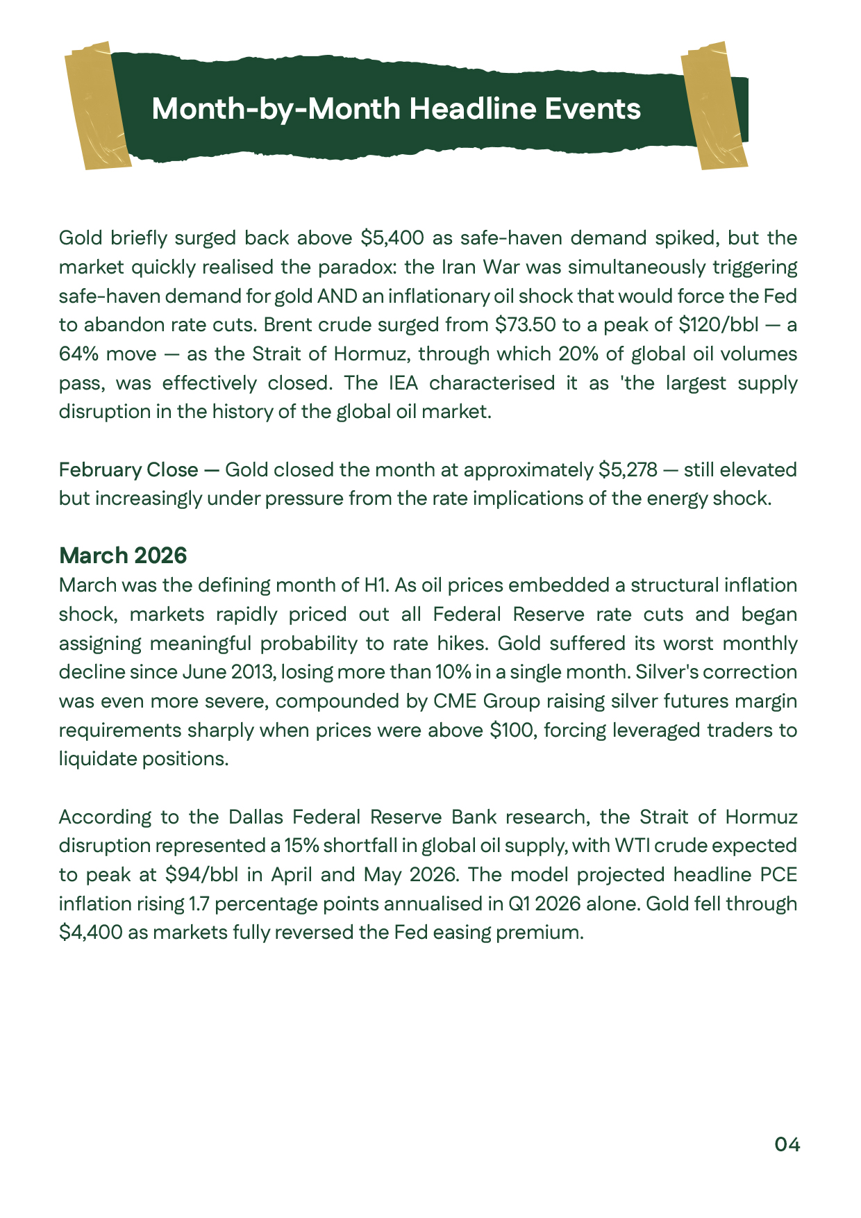 Gold prices analysis for March 2026, explaining gold's sharp correction following the US-Iran inflation shock, rising Federal Reserve rate expectations, record ETF outflows, and silver's steep decline after higher CME margin requirements.